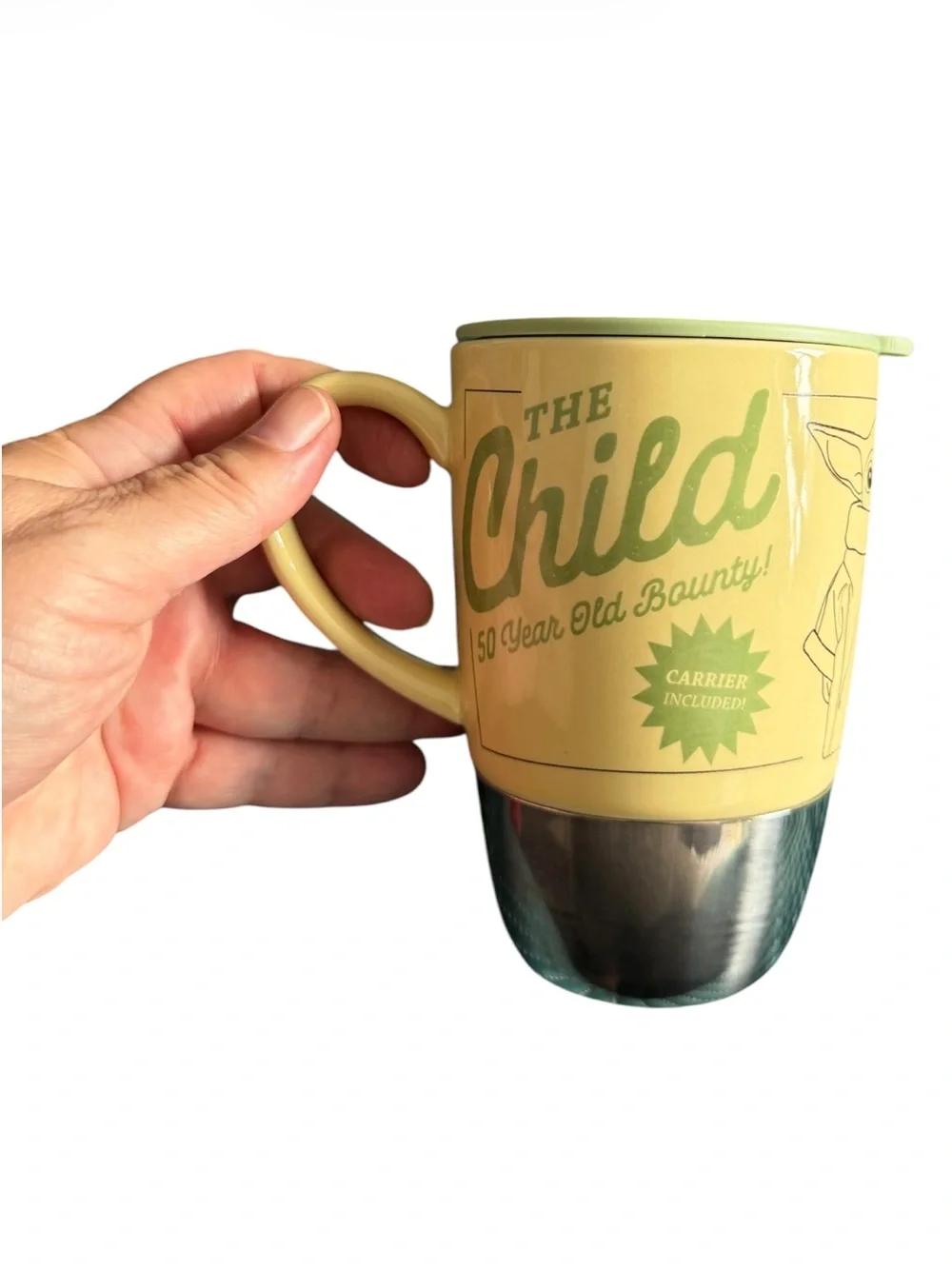 Disney Yellow and Green 'The Child' Travel Mug with Stainless Base